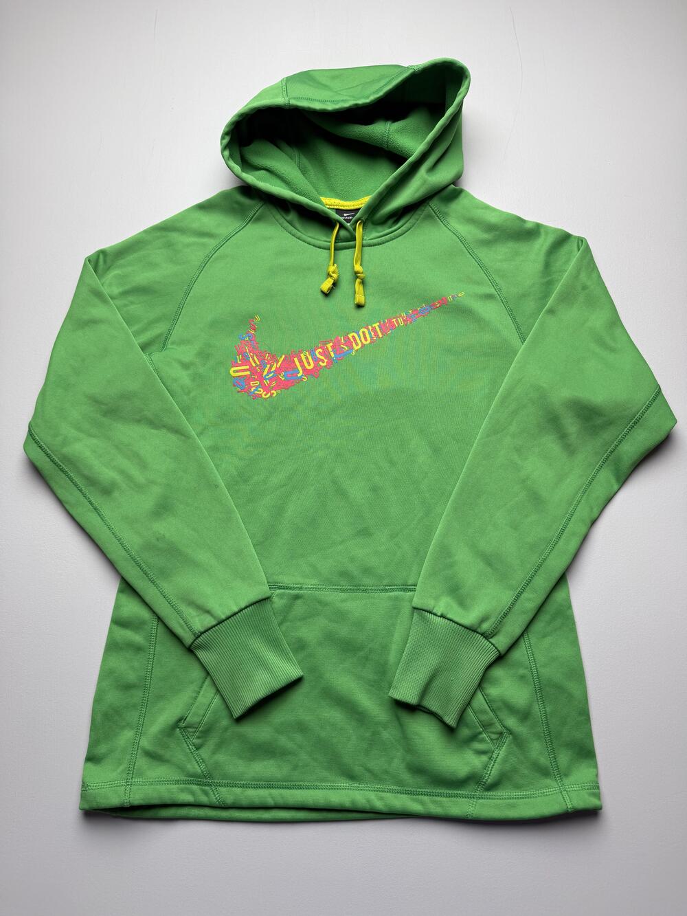 Nike Hoodie Womens Small Green Therma-FIT Pullover Fleece Just Do It Swoosh Logo
